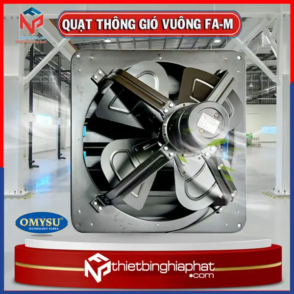 Quạt thông gió vuông Omysu FA-20M1 có chớp 7 Quạt thông gió vuông sơn đen OMYSU có chớp lật