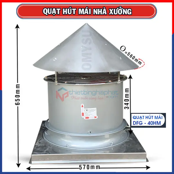 Quạt hút mái nhà xưởng OMYSU DFG-40HM 10 Quạt hút mái nhà xưởng OMYSU DFG-40HM