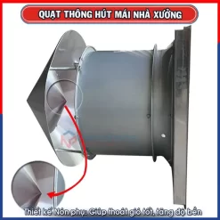 Quạt hút mái nhà xưởng OMYSU DFG-50HM 16 Quạt hút mái công nghiệp thiết kế nón thông minh