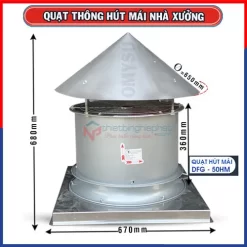 Quạt hút mái nhà xưởng OMYSU DFG-50HM 17 Quạt hút mái nhà xưởng OMYSU DFG-50HM D500mm