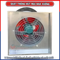 Quạt hút mái nhà xưởng OMYSU DFG-50HM 15 Quạt hút mái thiết kế có 2 lưới bảo vệ