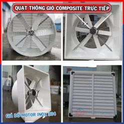 Quạt thông gió Composite trực tiếp 1260x1260 12 Khung giá đỡ motor quạt composite bằng INOX 304