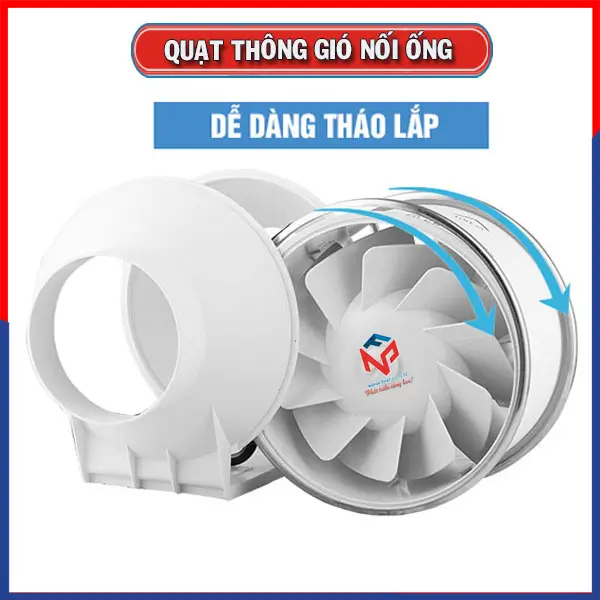 Quạt thông gió nối ống Omysu HF-150 8 Quạt thông gió nối ống OMYSU HF