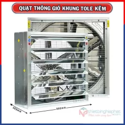 Quạt thông gió vuông tole kẽm 800x800x400mm BMF-800