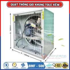 Quạt thông gió vuông OMYSU BMF-500 500x500x320mm