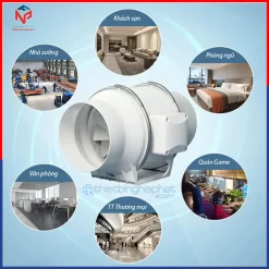 Quạt thông gió nối ống Omysu HF-100 14 Ứng dụng Quạt thông gió nối ống HF-series