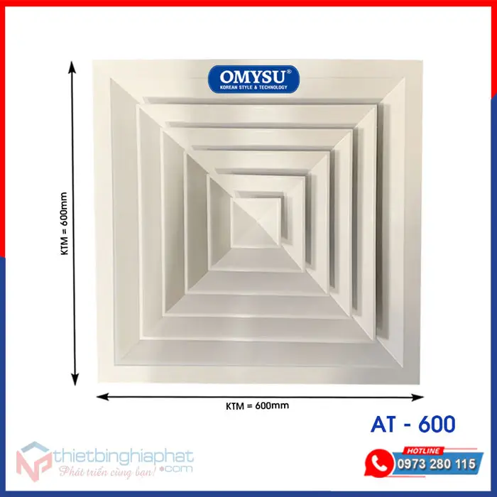 Quạt hút âm trần công nghiệp có ống AT-600T 8 Quạt hút âm trần công nghiệp không ống AT-600