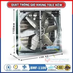 Quạt thông gió vuông tole kẽm 1100x1100 BMF-1100 35.000 m3/h