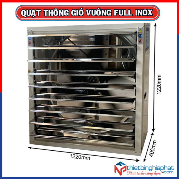 Quạt thông gió vuông INOX toàn phần 304 BMF-1220 1220x1220mm 10 Quạt thông gió vuông INOX toàn phần BMF-1220 1220x1220x400mm