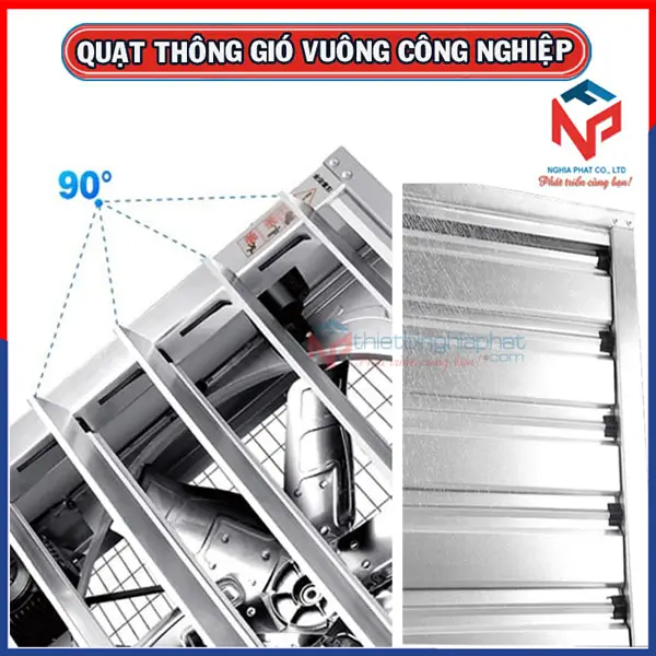 Quạt thông gió vuông INOX toàn phần 304 BMF-1380 1380x1380mm 10 Quạt thông gió vuông với cửa chớp tự động thông minh