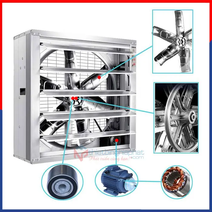 Quạt thông gió vuông INOX toàn phần 304 BMF-1380 1380x1380mm 11 Quạt thông gió vuông INOX