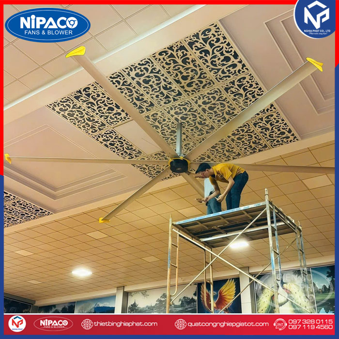 Quạt trần công nghiệp HVLS động cơ DC 7.3m 14 Quạt trần công nghiệp động cơ DC