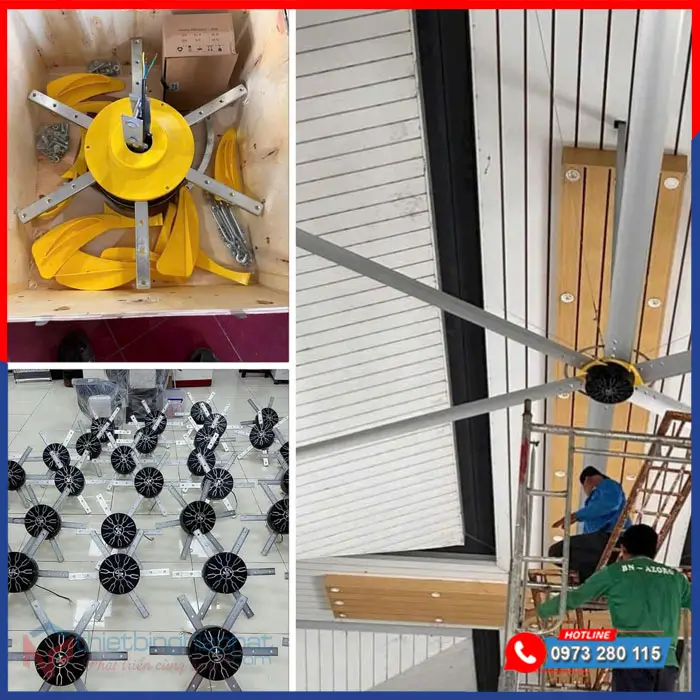 Quạt trần công nghiệp HVLS động cơ DC 6.2m 9 Quạt trần công nghiệp động cơ DC