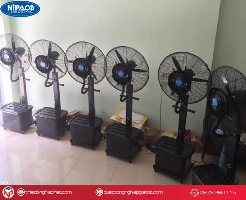 Quạt đứng phun sương Nipaco FS-55 Cánh 55cm 7 Phân phối quạt công nghiệp phun sương giá tốt
