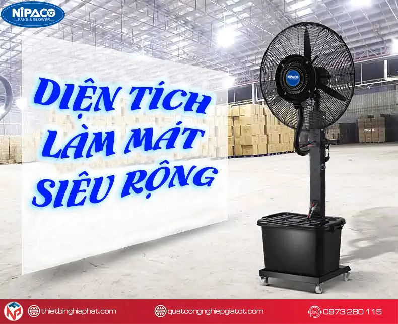 Quạt đứng phun sương Nipaco FS-55 Cánh 55cm 8 Quạt đứng phun sương Nipaco giá rẻ