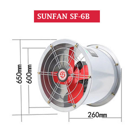 Quạt thông gió tròn Sunfan SF-6B 6 Quạt thông gió tròn Sunfan SF-6b D600mm