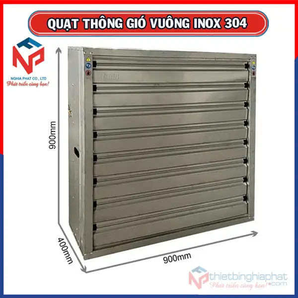 Quạt thông gió vuông INOX 304 toàn phần BMF-900 900x900mm 9 Quạt thông gió vuông INOX 304 900x900x400mm