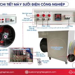 Máy sưởi công nghiệp 20KW điện 380V, Sưởi 200m2 13 Chi tiết máy sưởi điện 20Kw