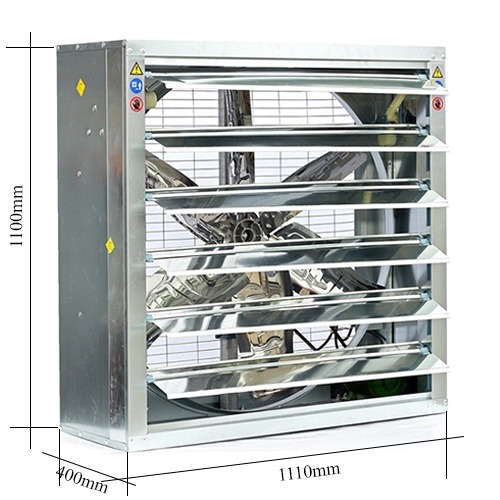 Quạt hút công nghiệp vuông 900x900x400mm 12 Quạt thông gió vuông 900x900x400mm