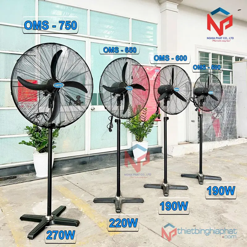 Quạt đứng công nghiệp OMYSU OMS-750 11 Quạt đứng công nghiệp OMYSU nhiều size lựa chọn