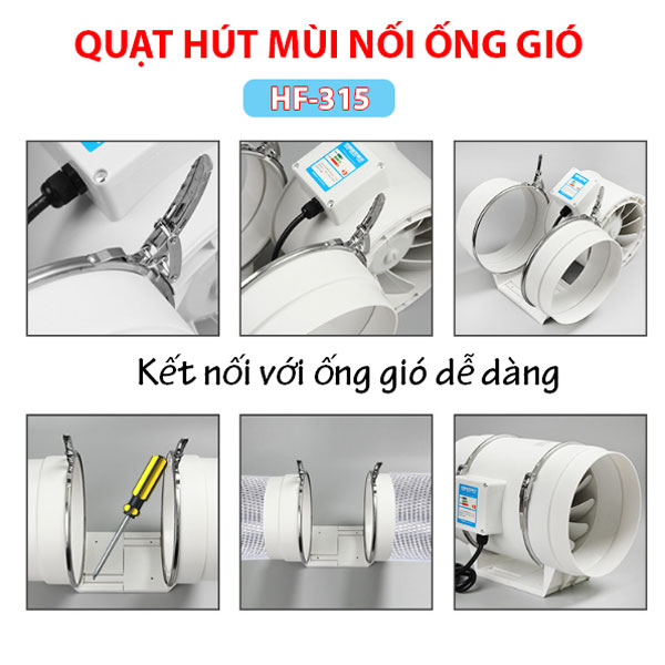 Quạt thông gió nối ống Nipaco HF-315 D315 11 Quạt thông gió nối ống