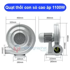 Thông số Quạt thổi con sò cao áp 1.1kw - 1100W