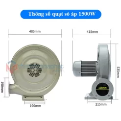Quạt thổi con sò cao áp 1.5KW 10 Thông số Quạt sò cao áp 1500W 220V