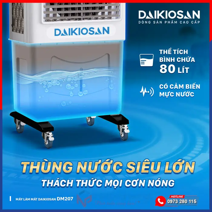 Máy làm mát Daikiosan DM207 2 tầng 11 Bình nước mát làm mát Daikiosan DM207 80L