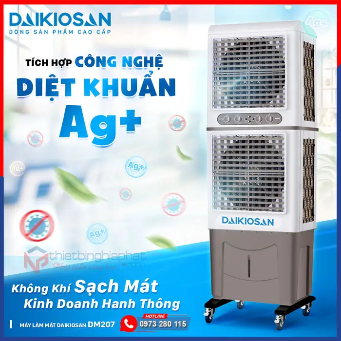 Máy làm mát Daikiosan DM207 2 tầng 9 Bình nước mát làm mát Daikiosan DM207 khử khuẩn Ag+