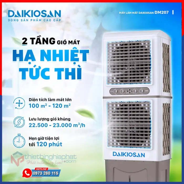 Máy làm mát Daikiosan DM207 2 tầng 12 Máy làm mát Daikiosan DM207 công suất lớn, hạ nhiệt nhanh