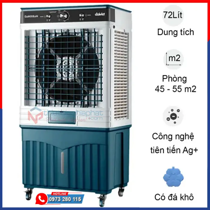 Máy làm mát Daikiosan DM212 235W 9 Máy làm mát Daikiosan DM212 3 tốc độ có kèm đá khô