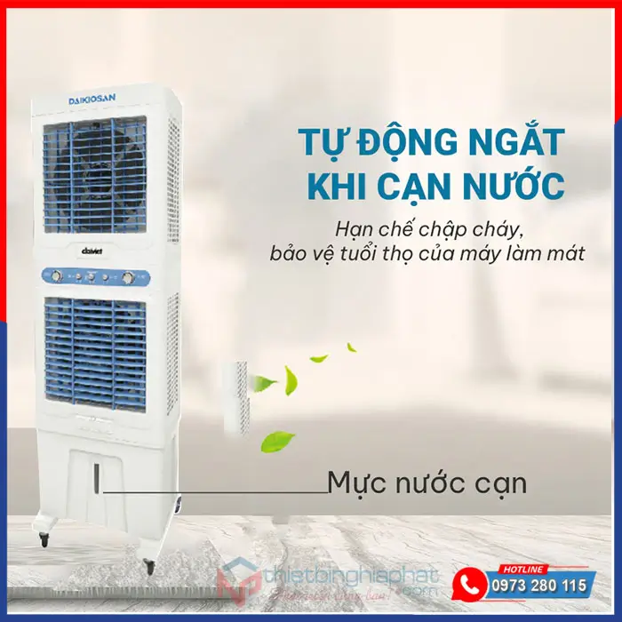 Máy làm mát Daikiosan DM211 2 tầng 10 Máy làm mát Daikiosan DM211 tự động ngắt bơm khi cạn nước