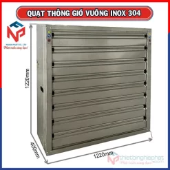 Quạt thông gió vuông INOX 304 1220x1220x400mm