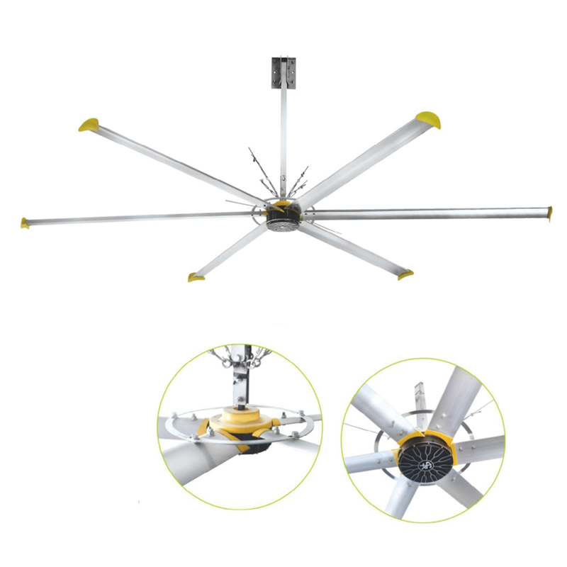 Quạt trần công nghiệp HVLS động cơ DC 6.2m 8 Quạt trần công nghiệp HVLS động cơ DC YS-YCWZ6200M-6