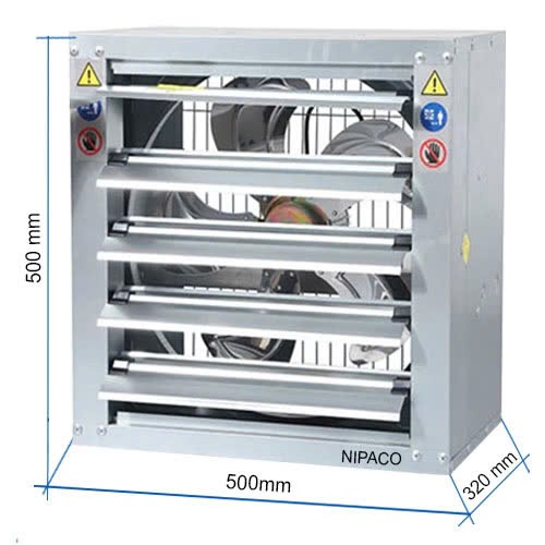 Quạt hút công nghiệp vuông 500x500mm 7 Quạt hút công nghiệp vuông 500x500mm