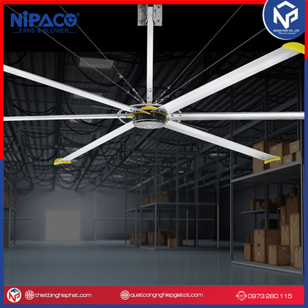 Quạt trần công nghiệp - cánh dài 3.5M động cơ DC 13 Quạt trần công nghiệp động cơ DC