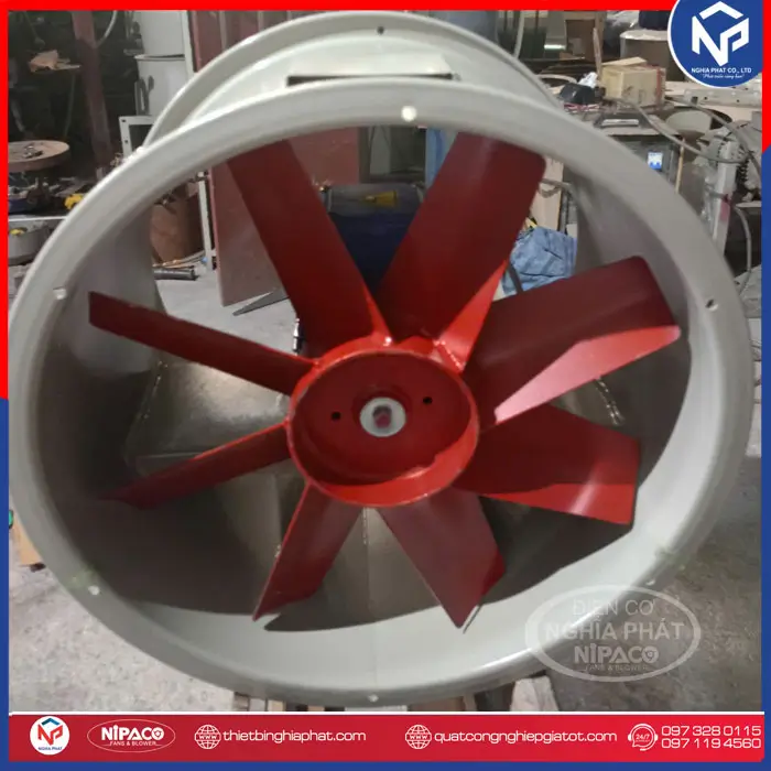 Quạt công nghiệp hướng trục D400 1.5HP 1.1KW 12 Quạt hướng trục công nghiệp D600 3HP