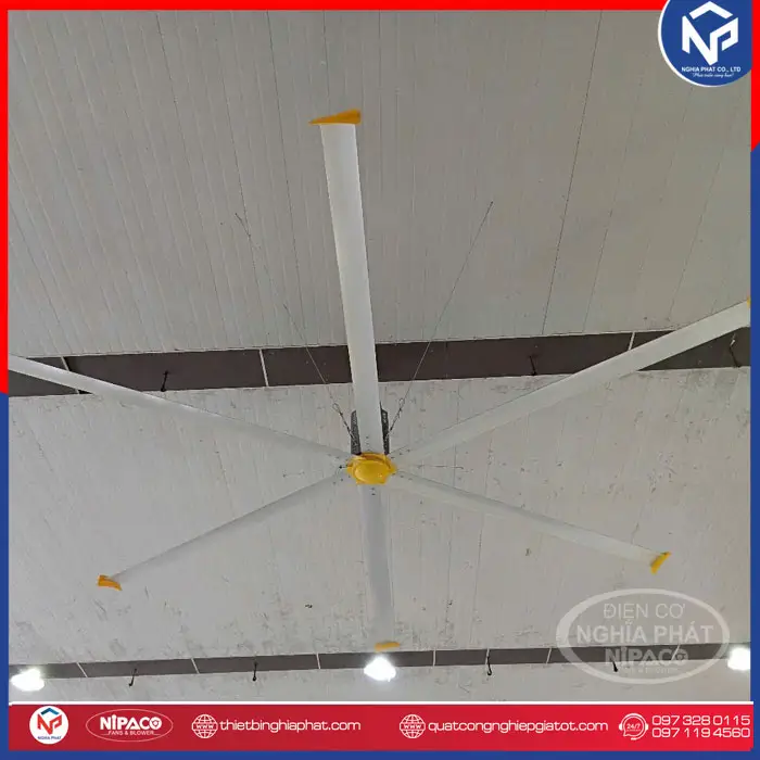 Quạt trần công nghiệp HVLS cánh dài 7.3M (Motor giảm tốc) 13 Quạt trần công nghiệp sải cánh 7.3m - Động cơ giảm tốc
