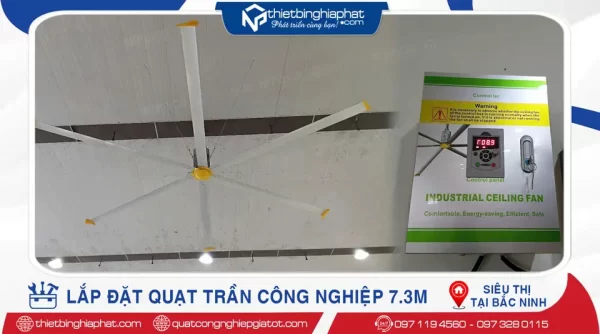 Lắp đặt Quạt trần công nghiệp 7.3m siêu thị tại Bắc Ninh