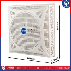 Quạt đảo dạng hộp ốp trần 600x600 có điều khiển 13 Quạt đảo dạng hộp ốp trần Kích thước 600x600x170mm