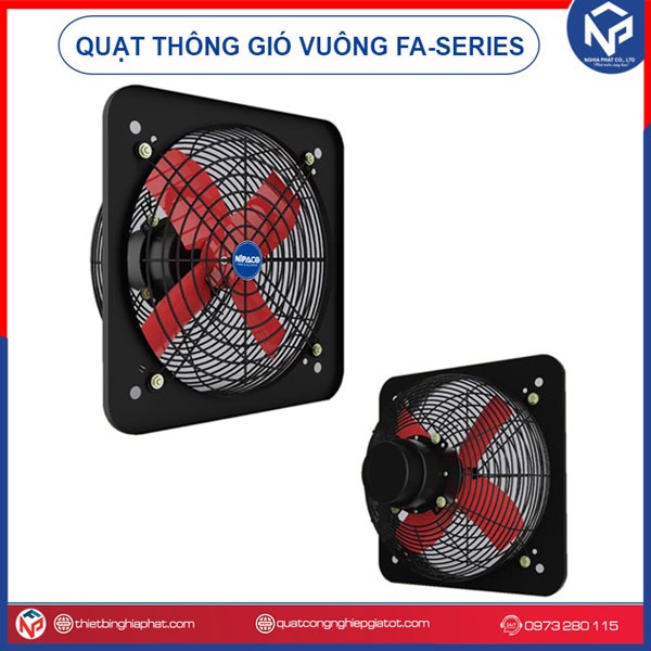 Quạt thông gió vuông 500x500 FA-40 Nipaco 2 mặt lưới 10 Quạt thông gió vuông Nipaco 2 mặt lưới bảo vệ tối ưu