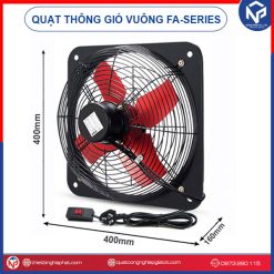 Quạt thông gió vuông 400x400 FA-35 Nipaco 2 mặt lưới 16 Quạt thông gió vuông 400x400 FA-35 Nipaco 2 mặt lưới