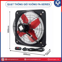 Quạt thông gió vuông 600x600 FA-50 Nipaco 2 mặt lưới 16 Quạt thông gió vuông 600x600 FA-50 Nipaco 2 mặt lưới