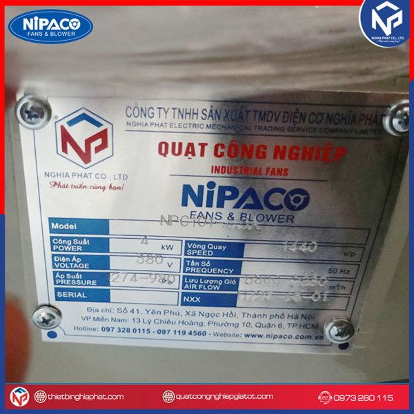 Quạt ly tâm hút khói 3KW NPC-101-3.5A 4HP 14 Quạt ly tâm hút khói 4kw 1000pa