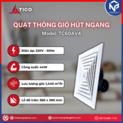 Quạt thông gió âm trần Tico TC-60AV4 nối ống 12 Quạt thông gió âm trần Tico TC-60AV4 nối ống