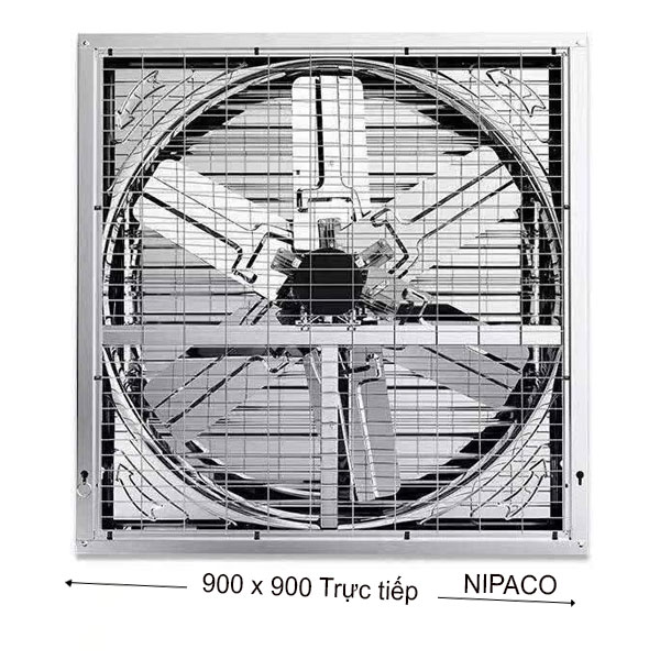 Quạt thông gió vuông 900x900 trực tiếp cánh INOX 8 Quạt thông gió vuông 900x900 trực tiếp cánh INOX