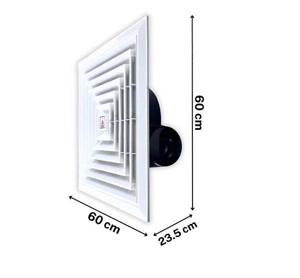 Quạt thông gió âm trần Tico TC-60AV4 nối ống 7 Kích thước Quạt thông gió âm trần Tico TC-60AV4 nối ống